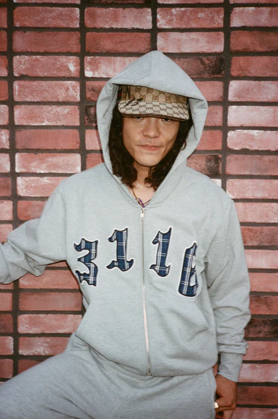 Always Do What You Should Do - Applique Zip Up Hoodie Grey – My