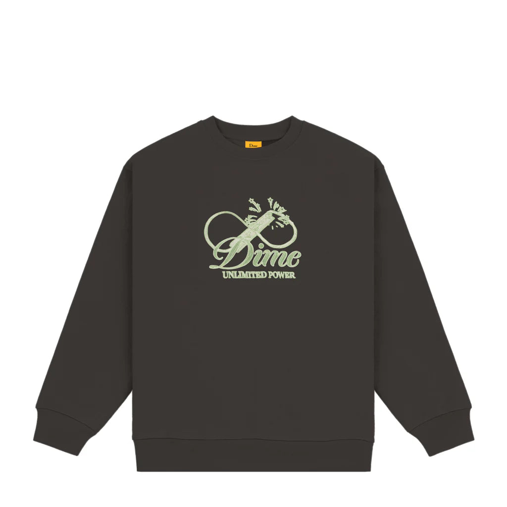 【Dime】CURSIVE POWER CREWNECK Dime - Cursive Power Crewneck Vintage Black – My Favorite Things