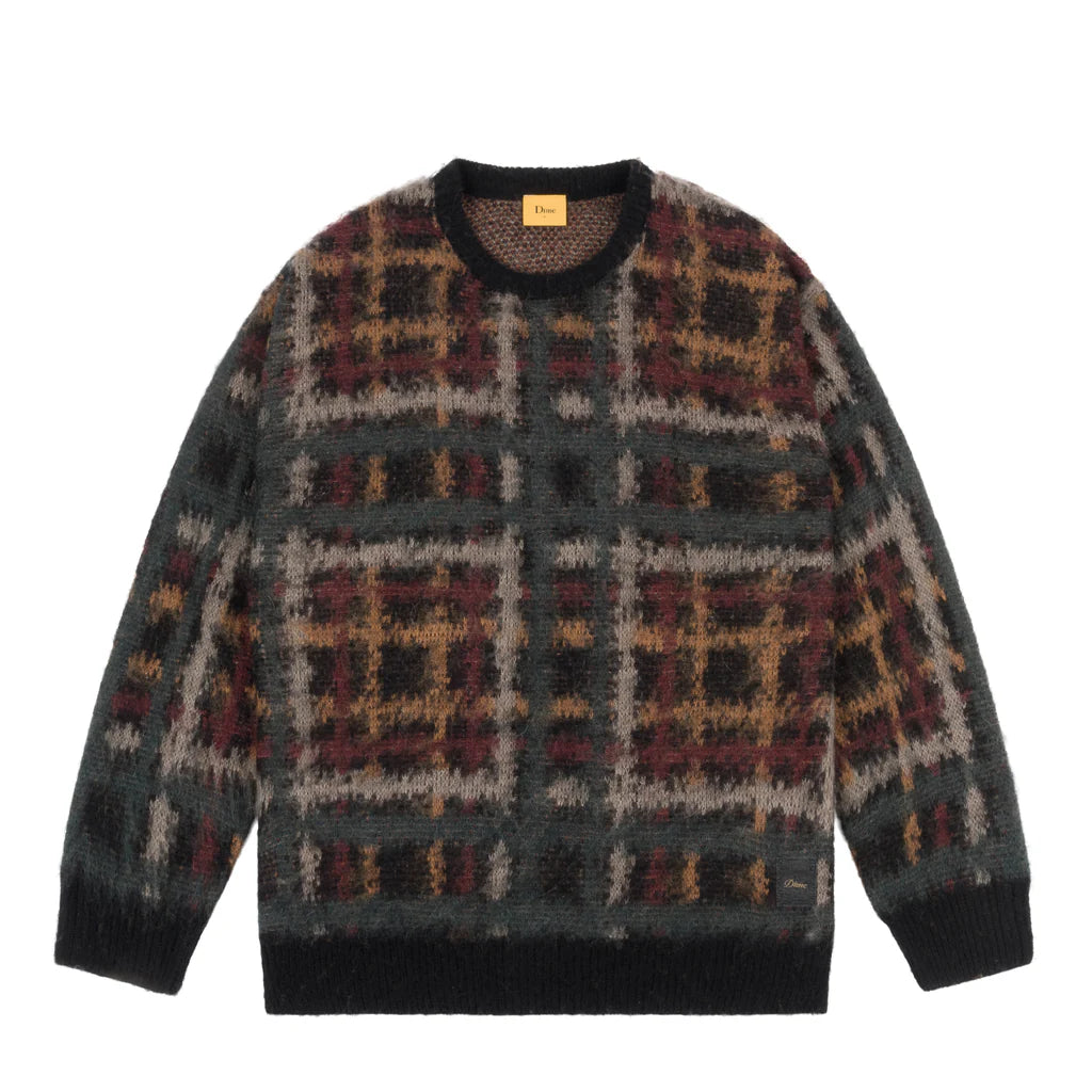 【Dime】チェック柄 モヘア ニット PLAID MOHAIR KNIT Dime Plaid Mohair Knit / Purple (ダイム モヘア ニット